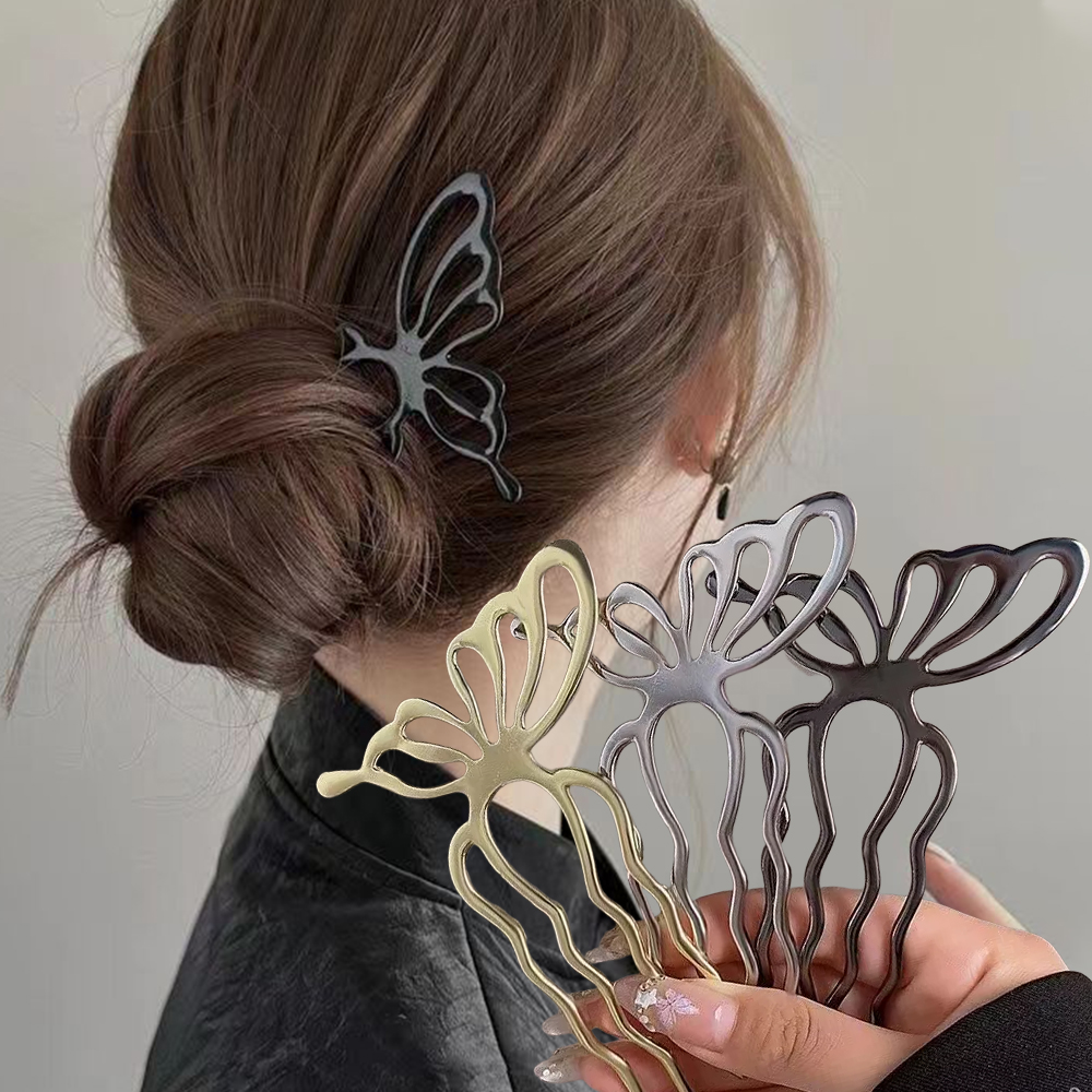 Women Accessories On Sale - Korean Butterfly U Shape Hair Sticks