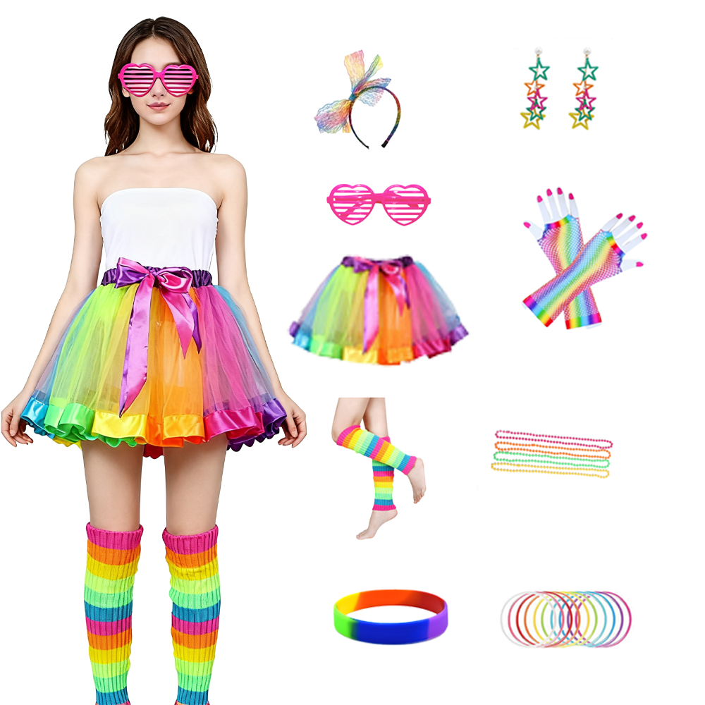 Women'S Accessories In The 80S - PESENAR Women Neon Polyester Costume Accessories