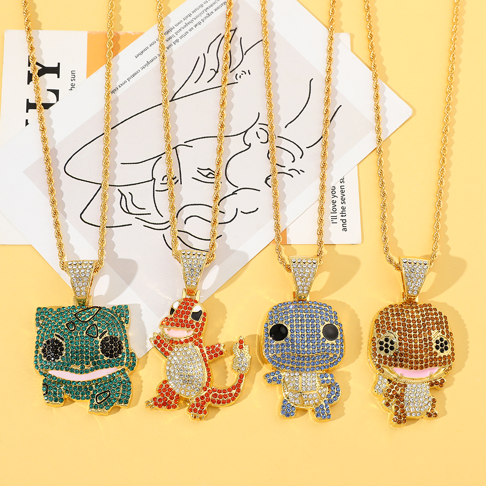 Women'S Accessories And Jewelry - Diamond Studded Squirtle Necklace Fashion Trend