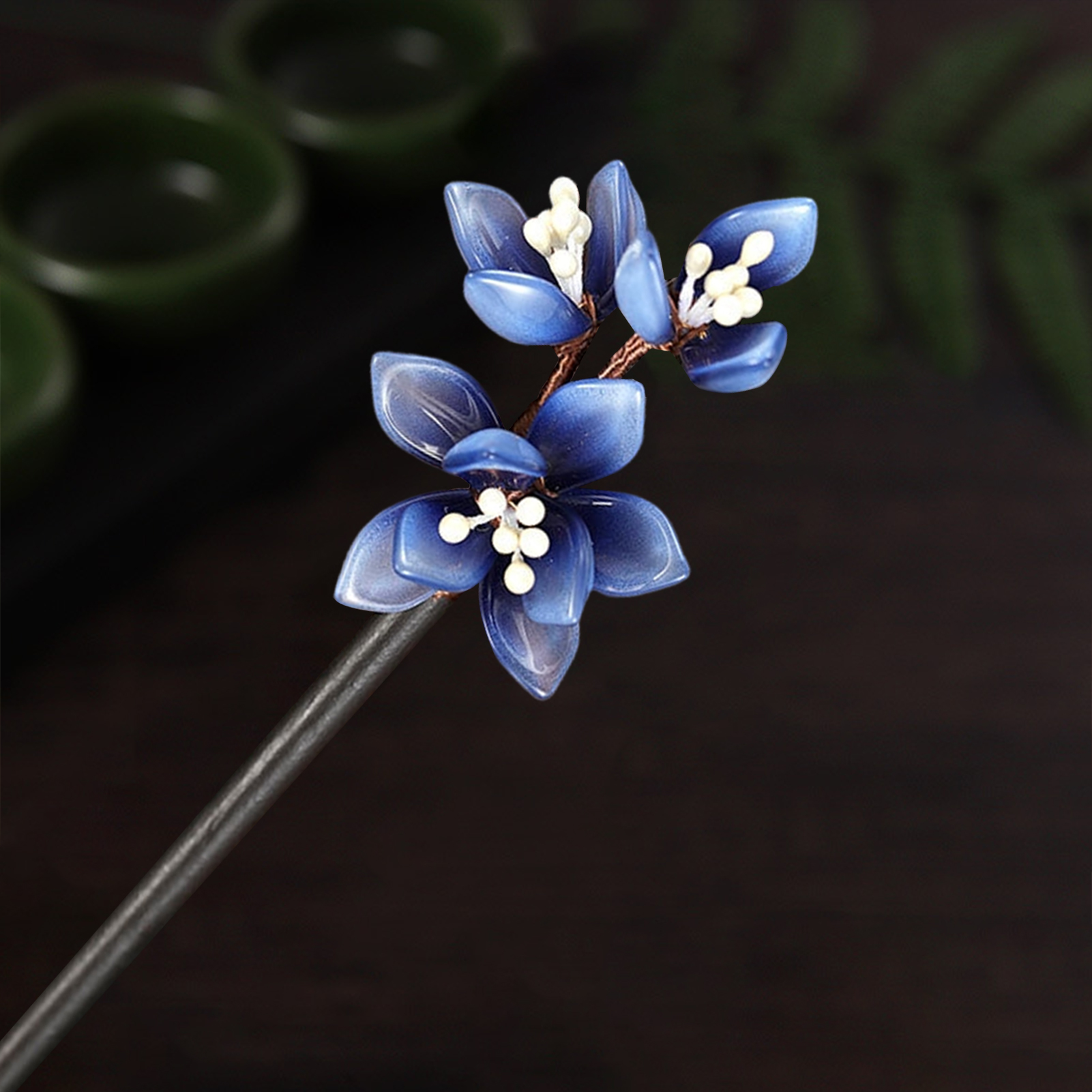 Women Accessories On Sale - Wooden Hair Sticks Forks Gradient Blue