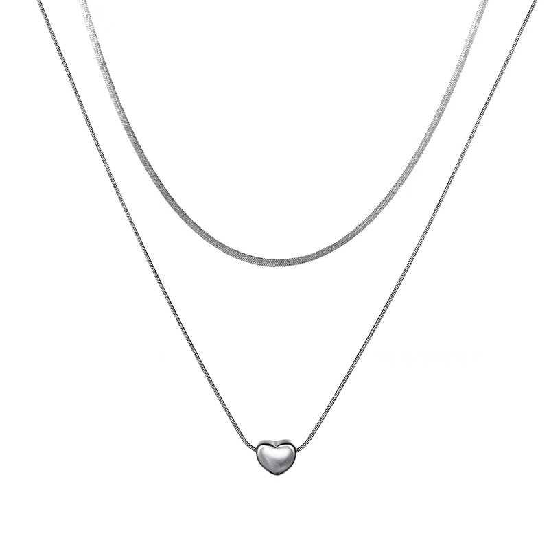 925 Sterling Silver Double Lay - Layered Necklace Set review and price