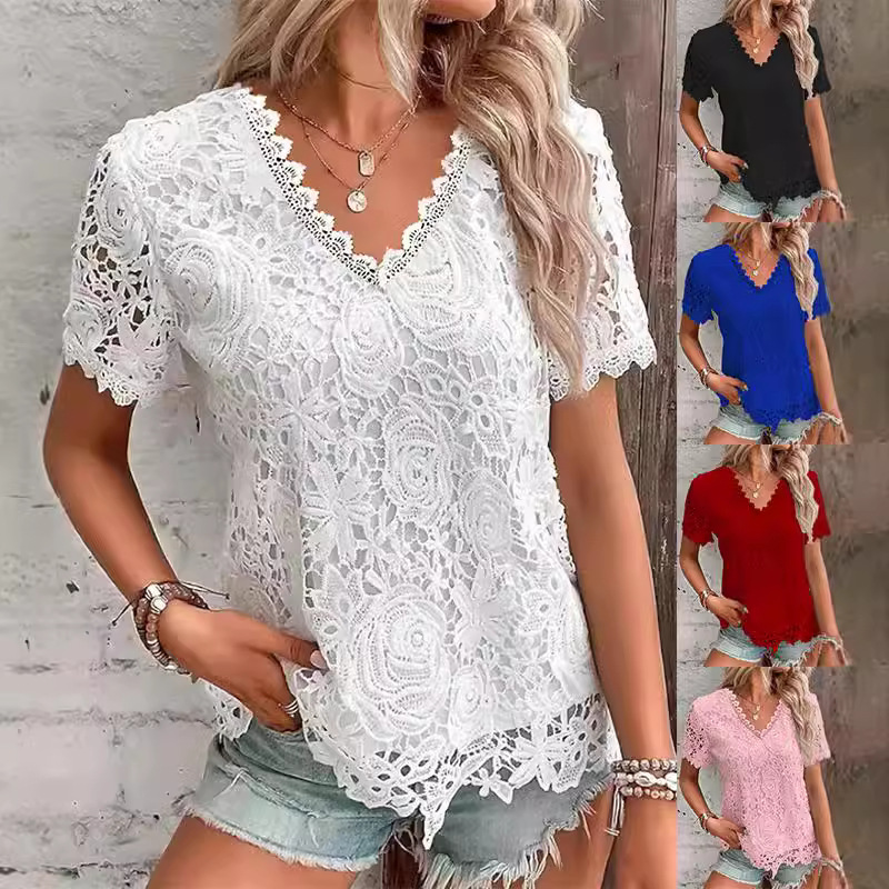 Summer Women's Shirt White Sho - Layered Necklace Set review and price