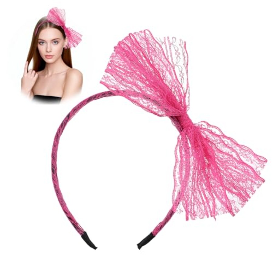 Neon Headband with Bow, Pink L - Women'S Accessories In The 80S review and price