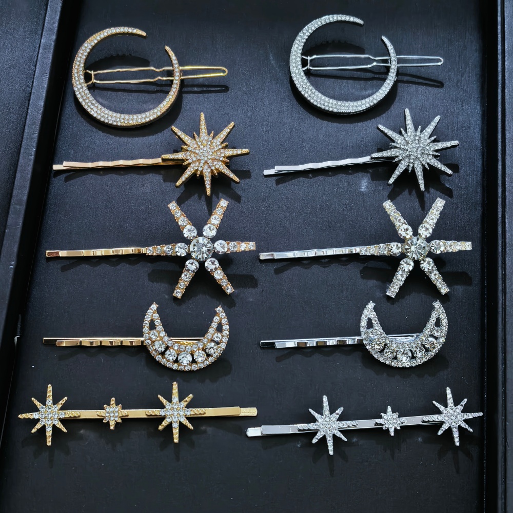 3/4 pcs set Crystal Star Hairp - Women Accessories On Sale review and price