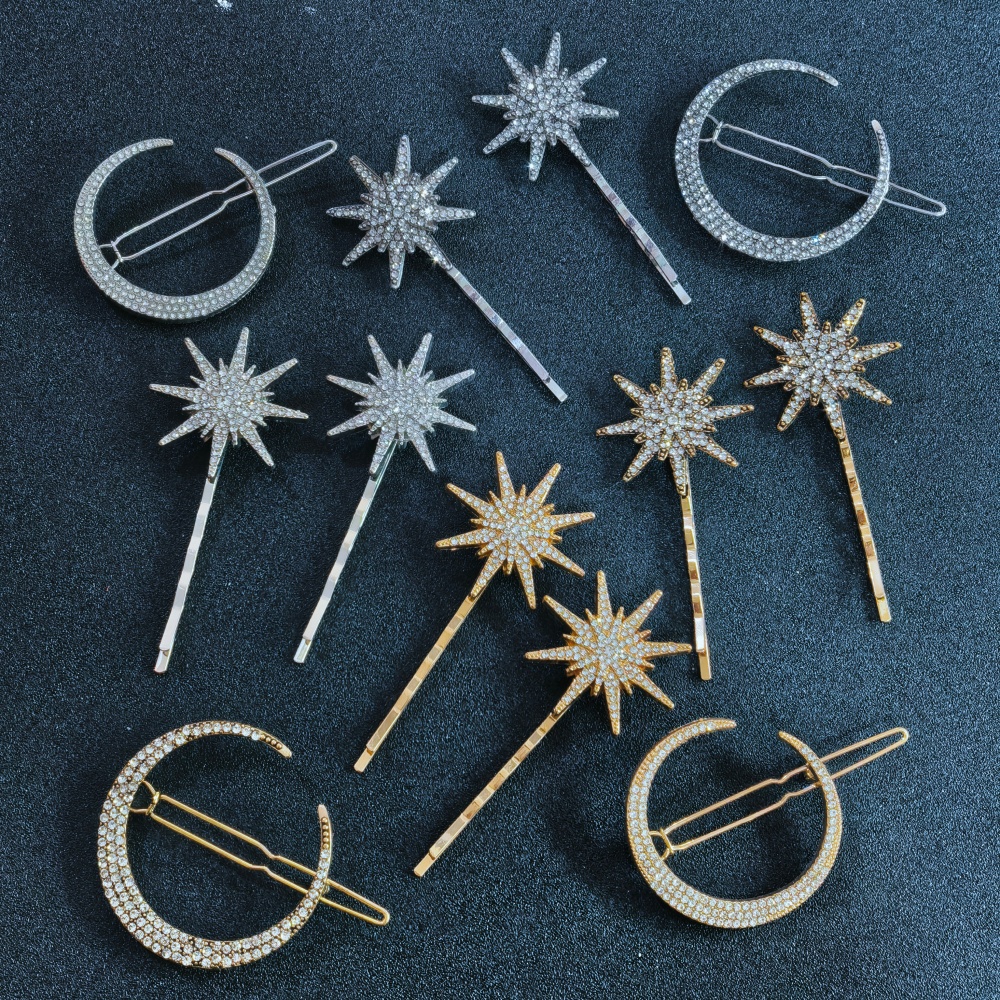 3/4 pcs set Crystal Star Hairp - Women Accessories On Sale review and price