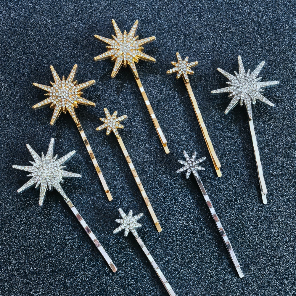 3/4 pcs set Crystal Star Hairp - Women Accessories On Sale review and price