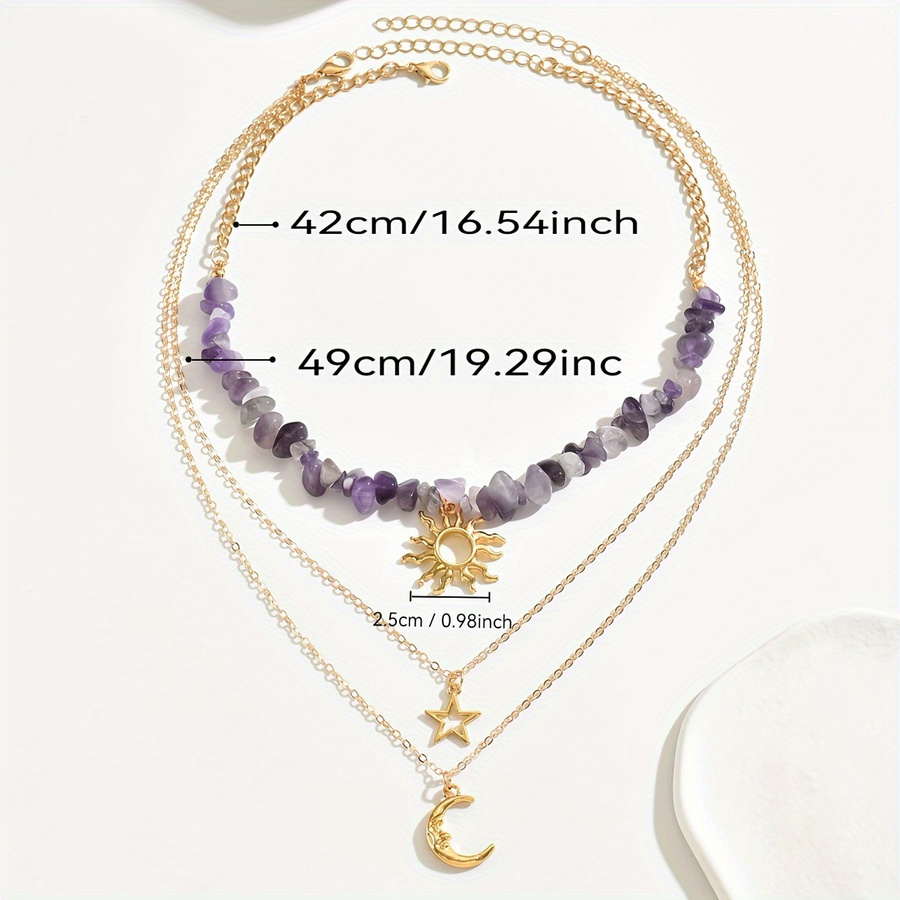 2pcs Set Fashion Natural Stone - Layered Necklace Set review and price