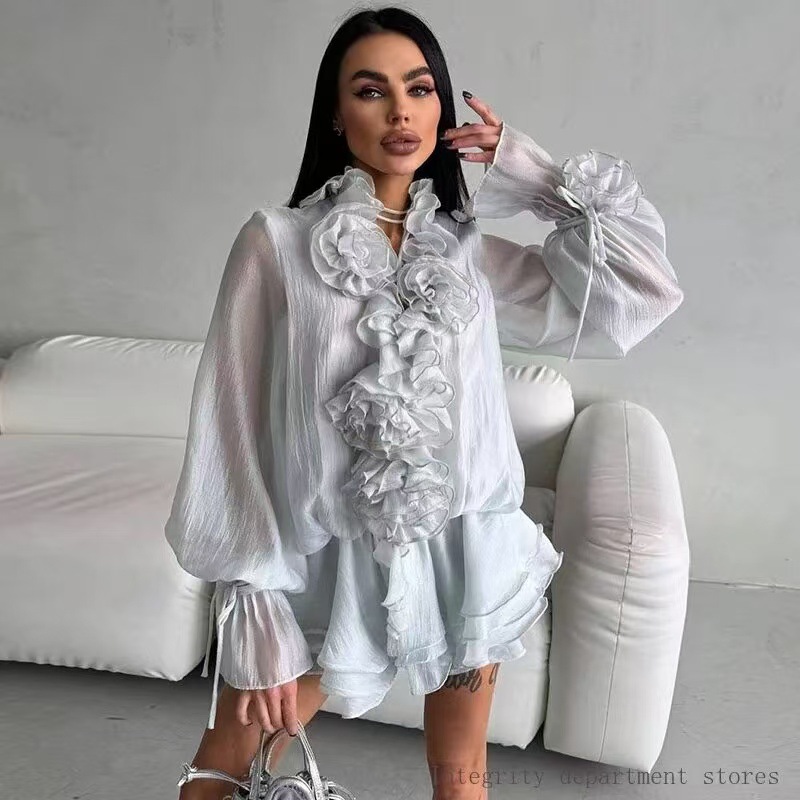 Elegant Multi-Layer Ruffles Fl - Layered Necklace Set review and price