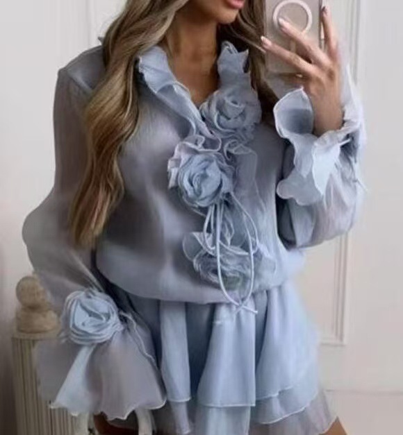 Elegant Multi-Layer Ruffles Fl - Layered Necklace Set review and price