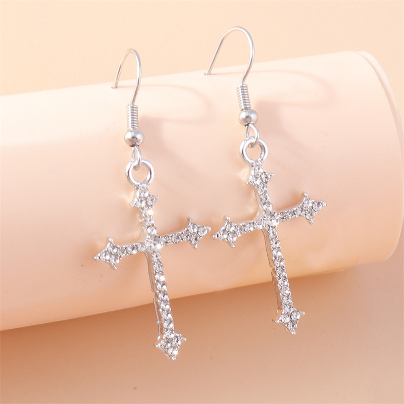 Fashion Crystal Cross Drop Ear - Women Accessories Dropshipping review and price