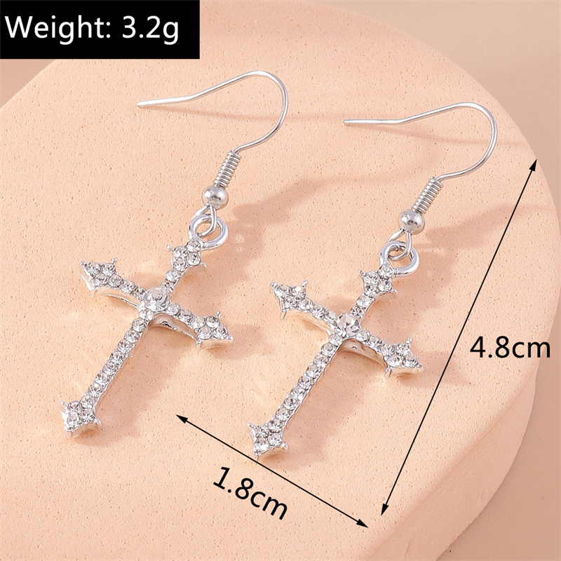 Fashion Crystal Cross Drop Ear - Women Accessories Dropshipping review and price