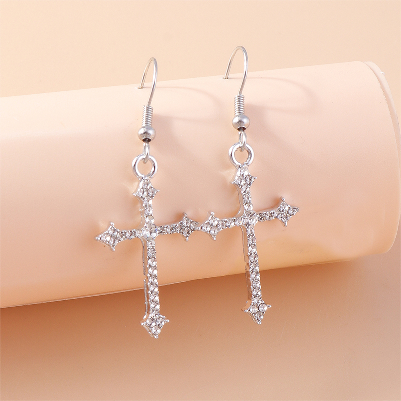 Fashion Crystal Cross Drop Ear - Women Accessories Dropshipping review and price