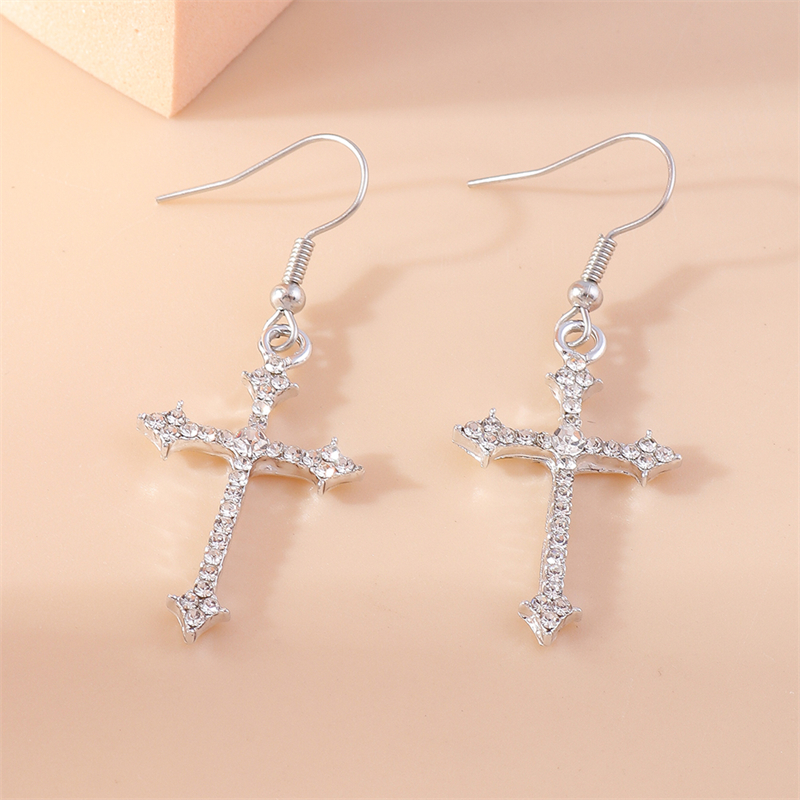 Fashion Crystal Cross Drop Ear - Women Accessories Dropshipping review and price