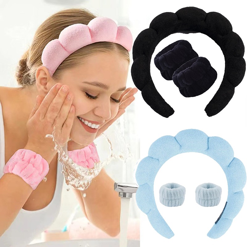 3Pcs/set Makeup Headband Puffy - Women Accessories Combo review and price