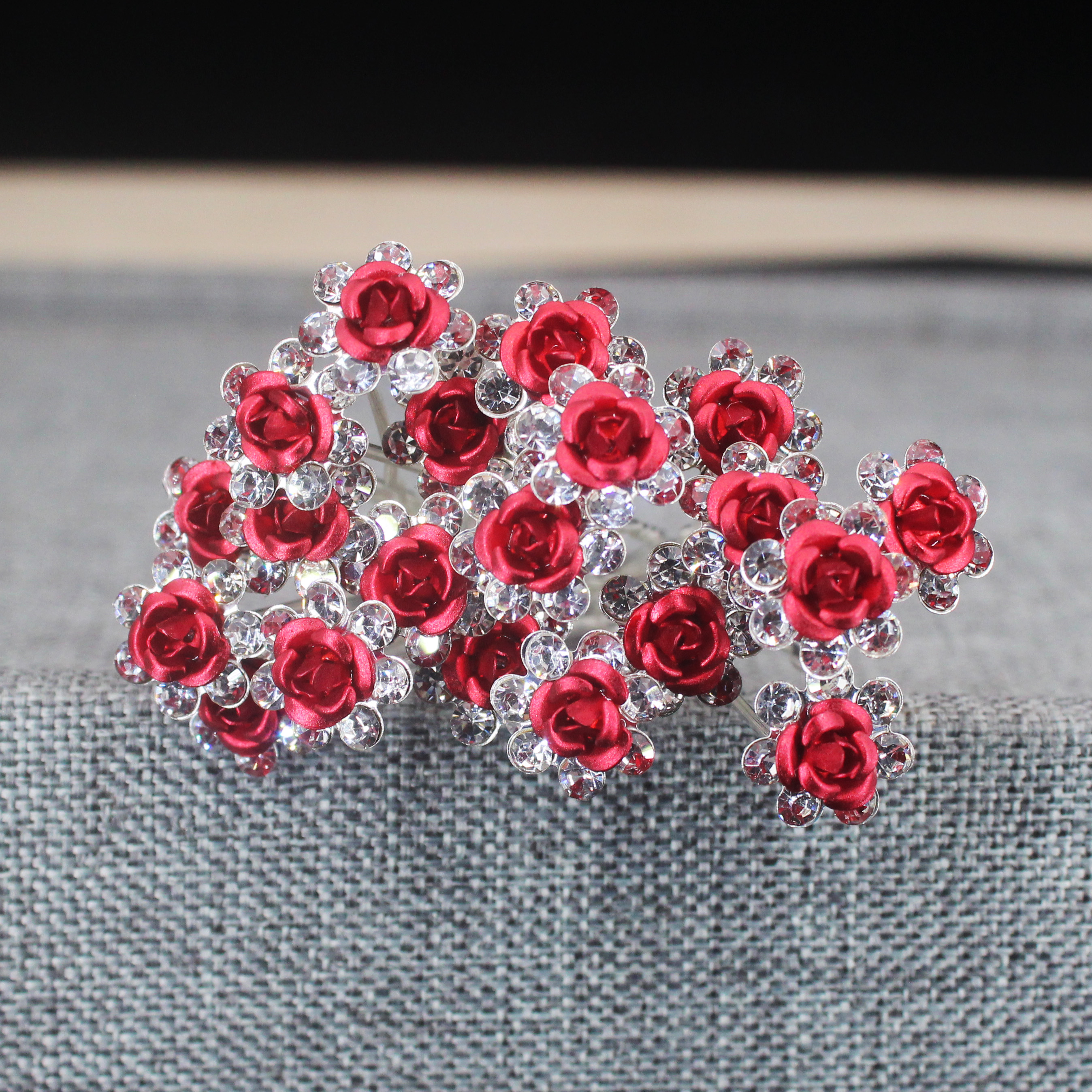 20PCS Rose Flower Rhinestone H - Women Accessories On Sale review and price