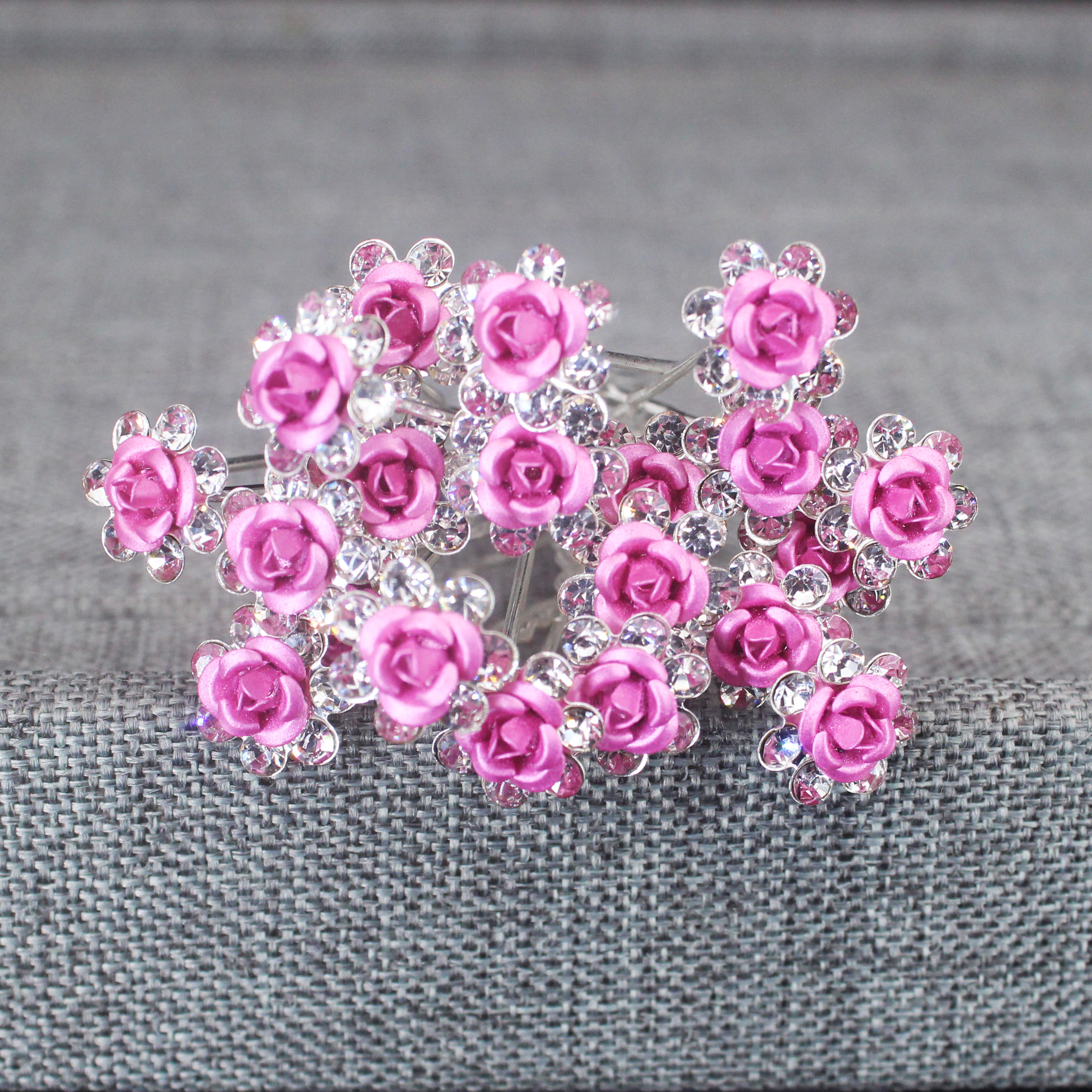 20PCS Rose Flower Rhinestone H - Women Accessories On Sale review and price
