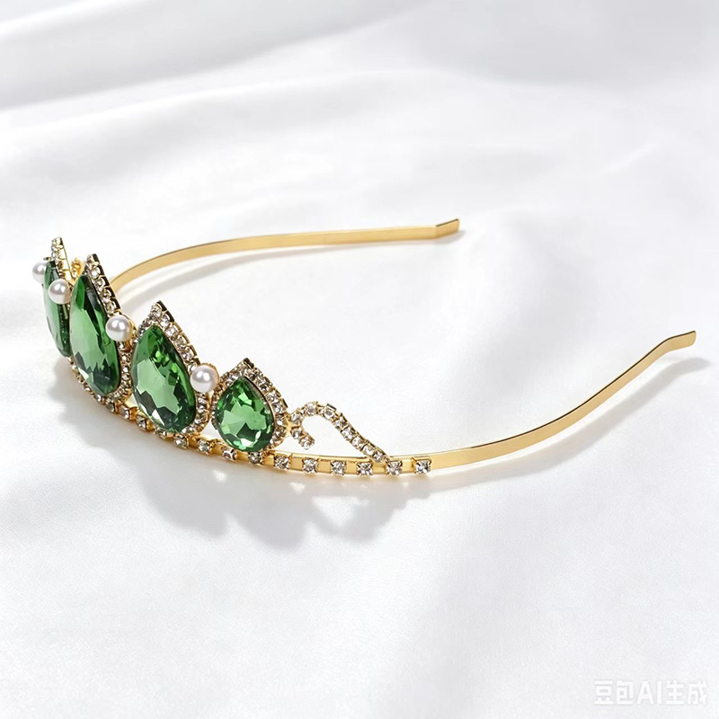 Green Water Drop Rhinestone Cr - Women'S Accessories And Jewelry review and price