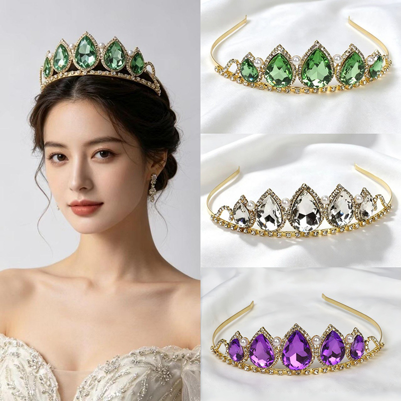 Green Water Drop Rhinestone Cr - Women'S Accessories And Jewelry review and price